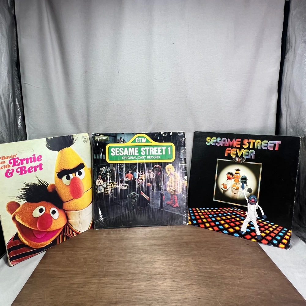 Sesame Street Vinyl Record Lot 3 LP Ernie & Bert Fever Original Cast Kidcore - Picture 2 of 16